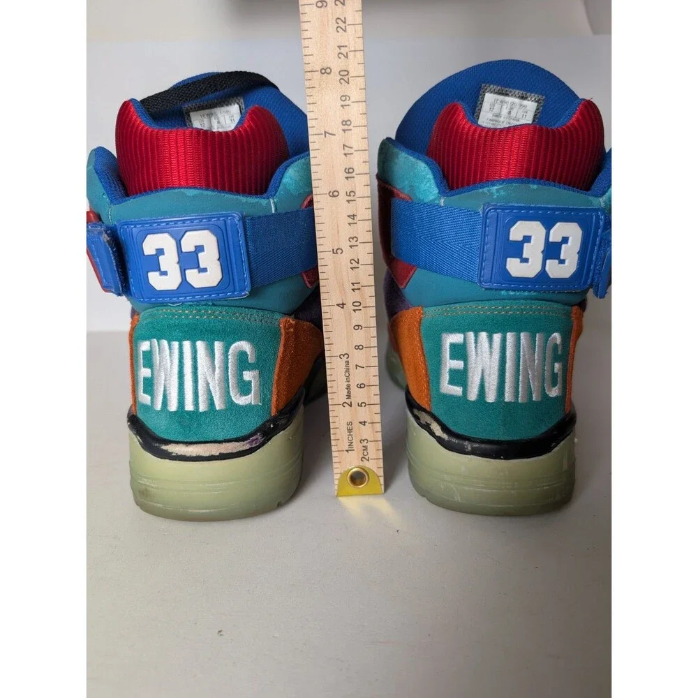 Patrick Ewing Athletics Remix Shoes 33 Hi Red Blue Gold Size 12 Limited Edition